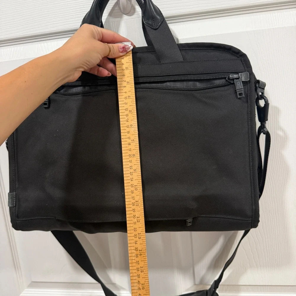 Tumi Alpha Black Ballistic Nylon Briefcase Messenger Laptop Bag With Strap